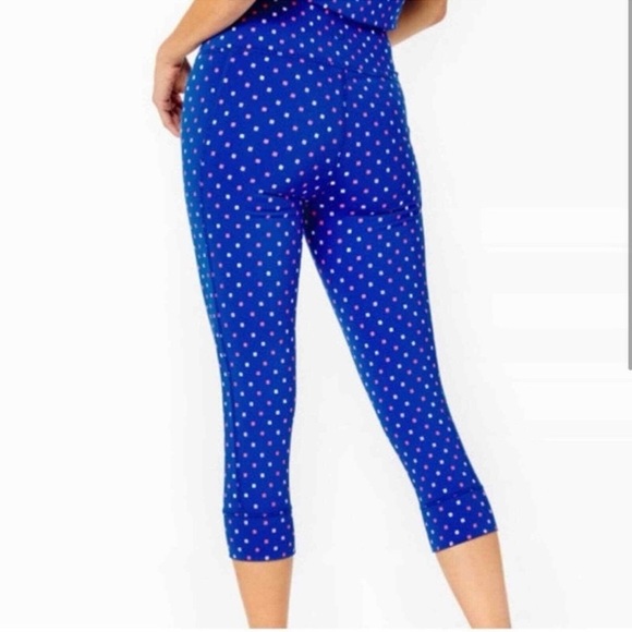 Lilly Pulitzer Luxletic High Rise Cropped Leggings NWT Size XS Borealis Blue - Picture 4 of 9